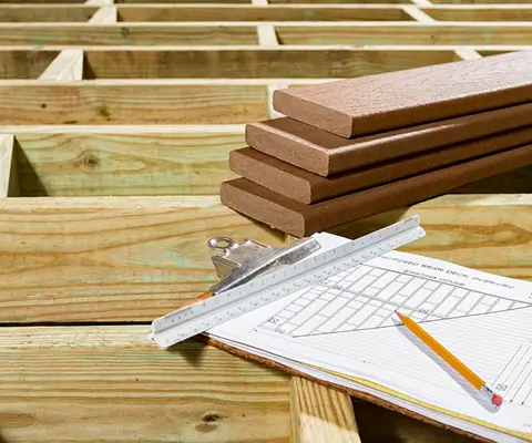 Deck replacement framing during construction
